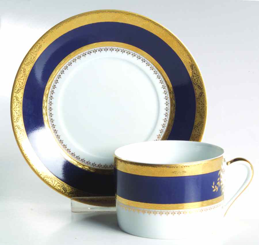 Samarcande Cobalt Flat Cup & Saucer Set by Philippe Deshoulieres-1