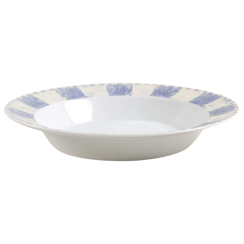 Checkar Blue Rim Soup Bowl by Dansk-1