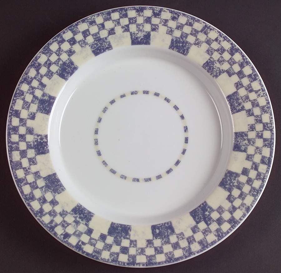 Checkar Blue Salad Plate by Dansk-1