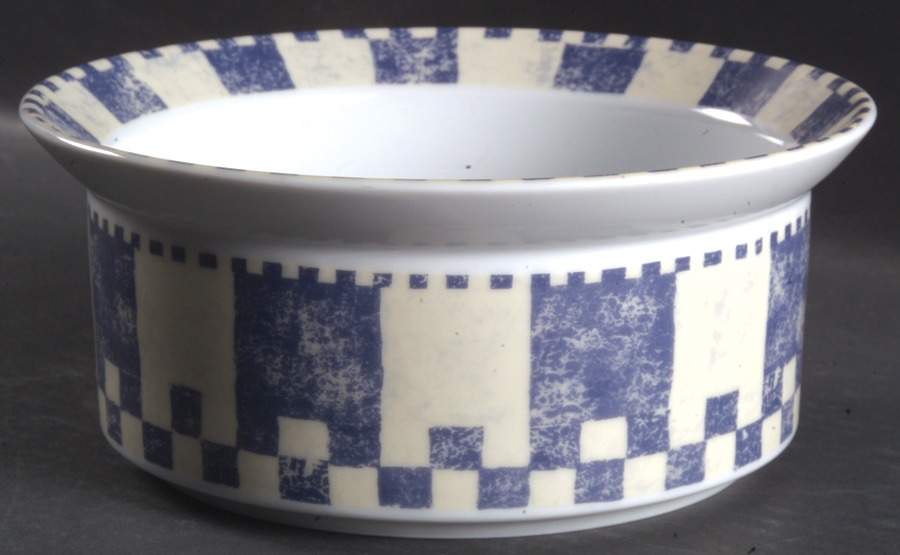 Checkar Blue 7" Round Vegetable Bowl by Dansk-1