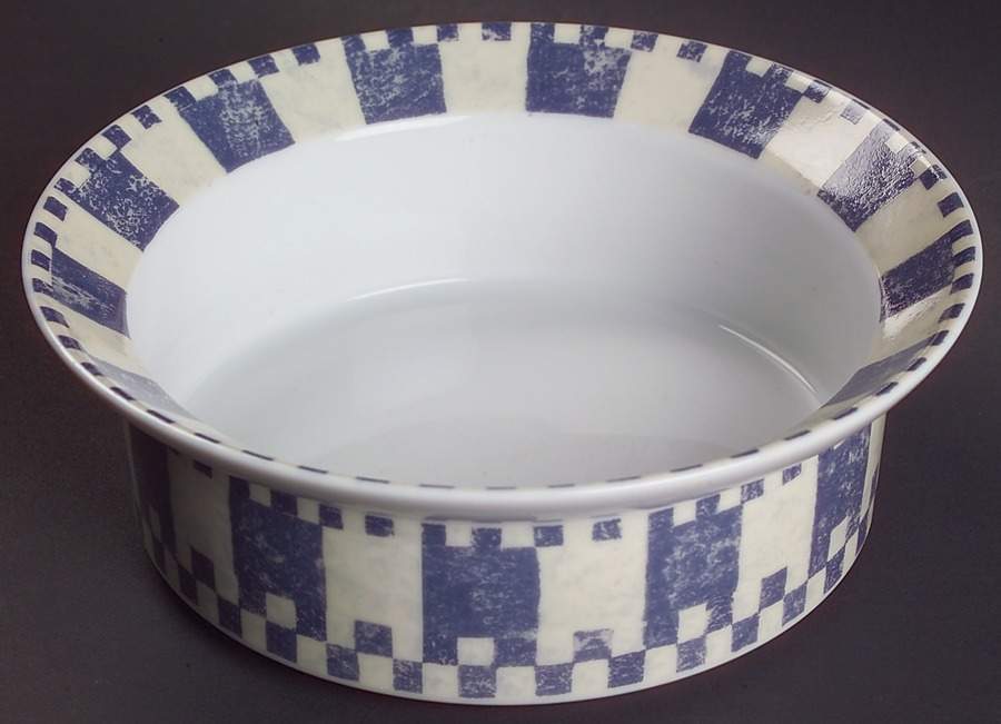 Checkar Blue Fruit/Cereal Bowl by Dansk-1