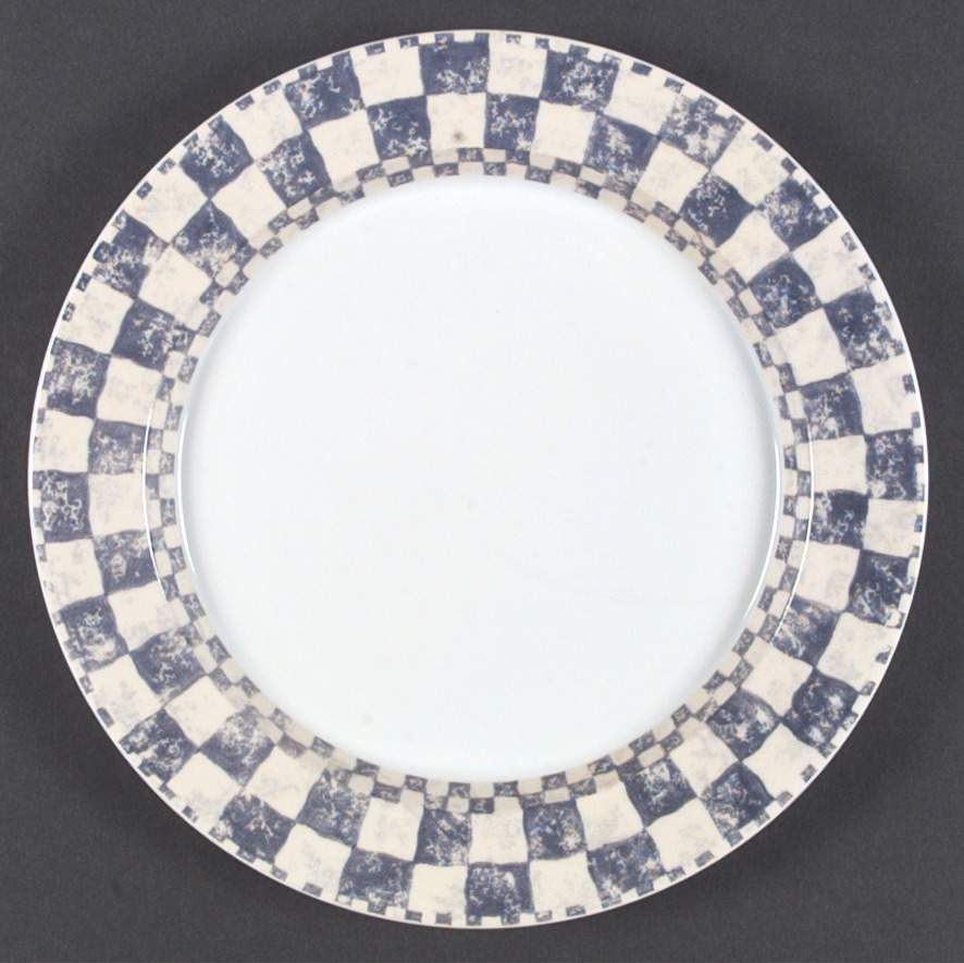 Checkar Blue Dinner Plate by Dansk-1