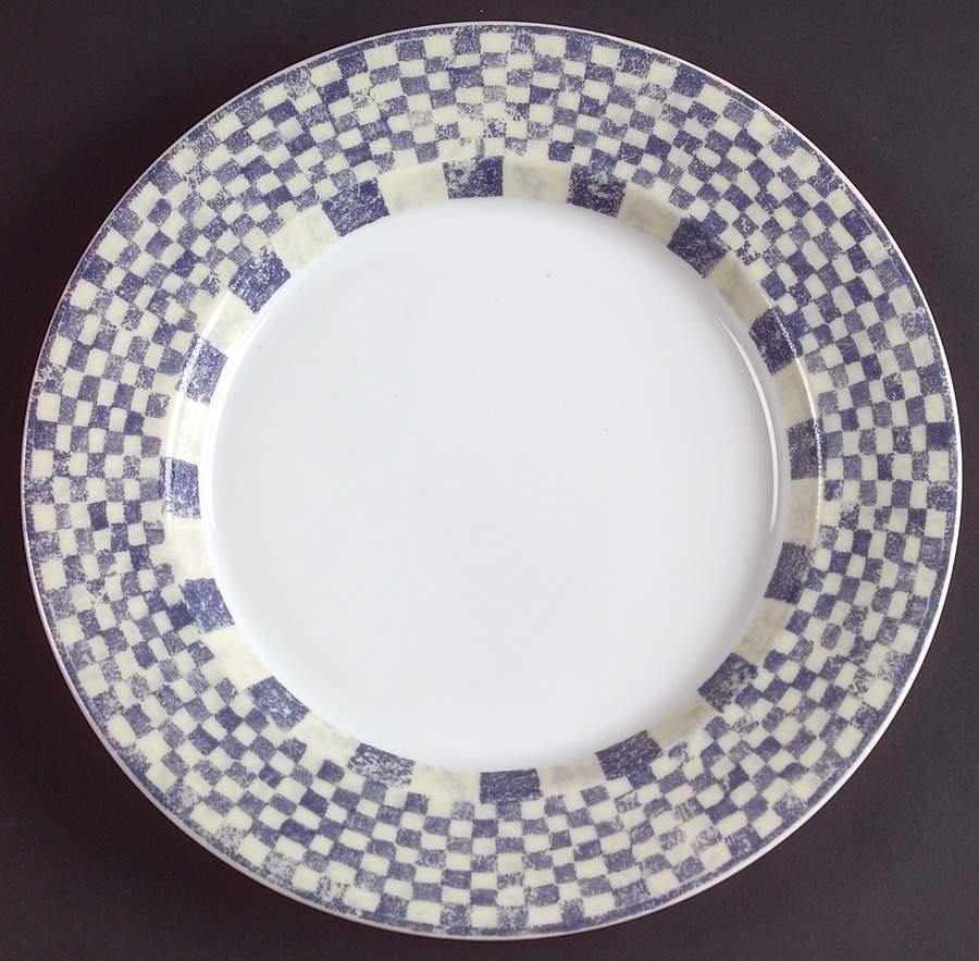 Checkar Blue Bread & Butter Plate by Dansk-1