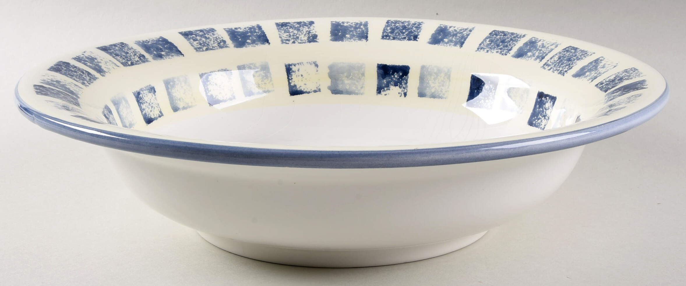 Checkar Blue 13" Large Salad Serving Bowl by Dansk-1
