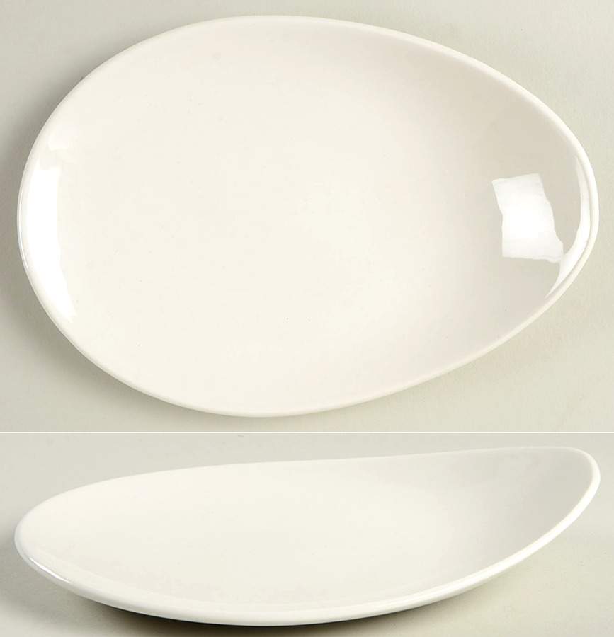 Geometrix White Small Teardrop Dish by Dudson-1