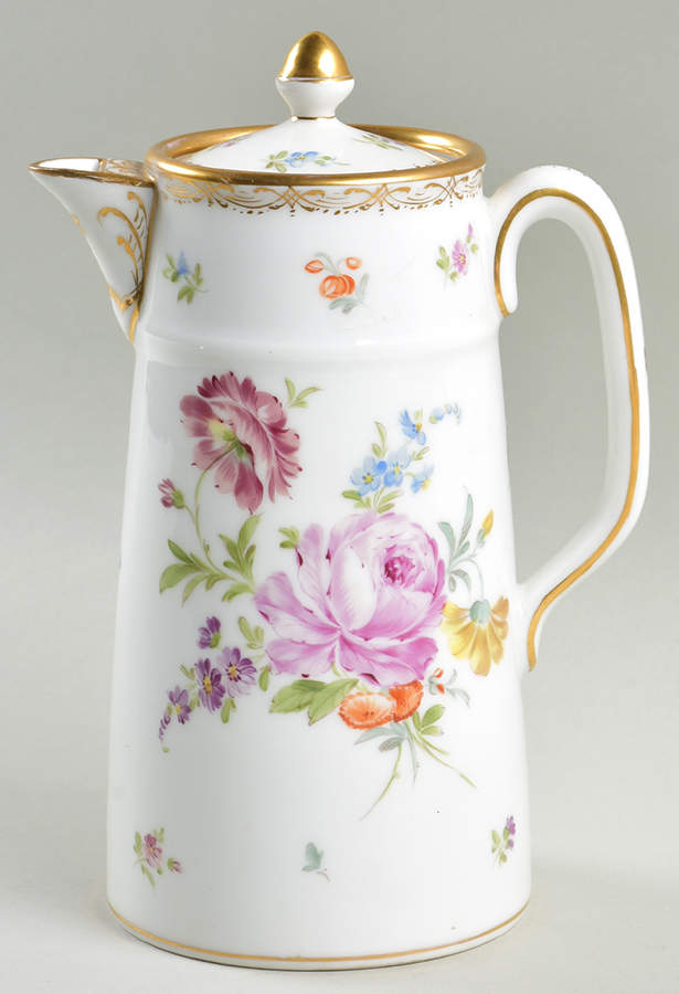 2727 Chocolate Pot & Lid by Dresden (German)-1