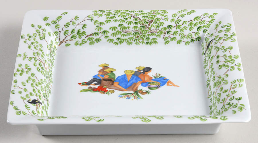 Caraibes Tropical Island 9" Square Tray by Philippe Deshoulieres-1