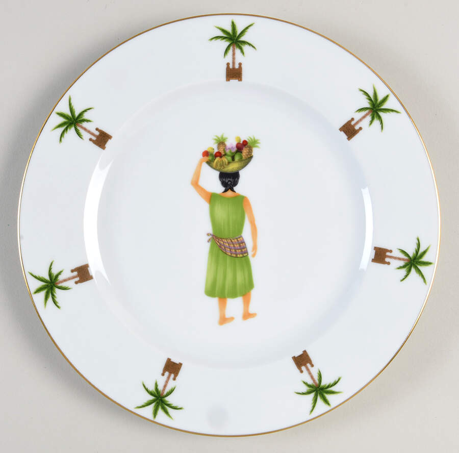 Caraibes Tropical Island Salad/Dessert Plate by Philippe Deshoulieres-1