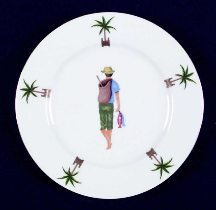 Caraibes Tropical Island Dessert/Pie Plate by Philippe Deshoulieres-1