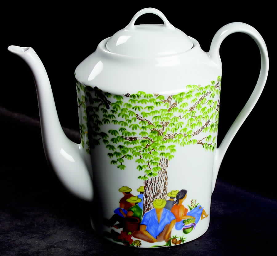 Caraibes Tropical Island Coffee Pot & Lid by Philippe Deshoulieres-1