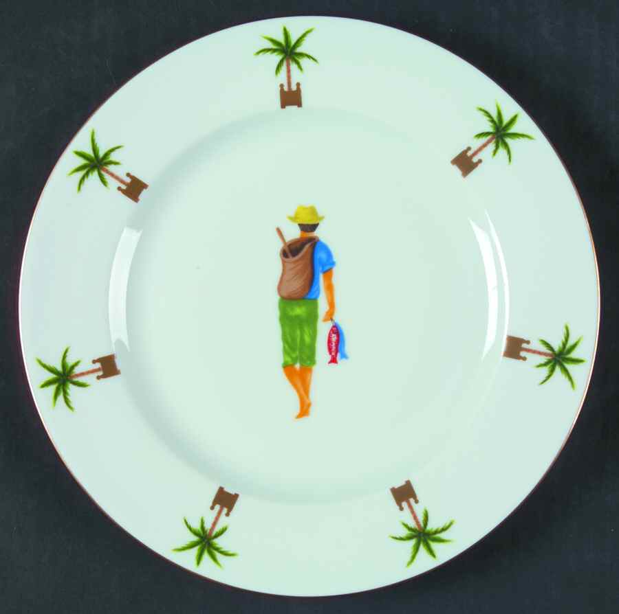 Caraibes Tropical Island Salad/Dessert Plate by Philippe Deshoulieres-1