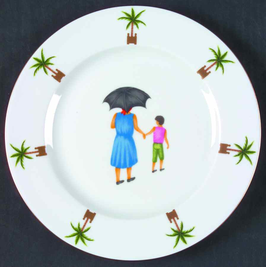 Caraibes Tropical Island Salad/Dessert Plate by Philippe Deshoulieres-1