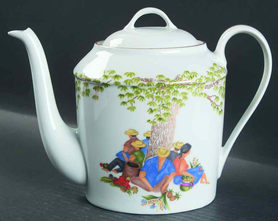 Caraibes Tropical Island Teapot & Lid by Philippe Deshoulieres-1