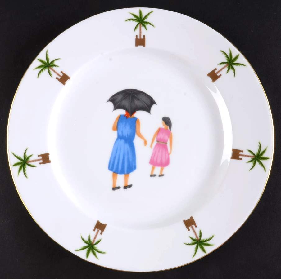 Caraibes Tropical Island Salad/Dessert Plate by Philippe Deshoulieres-1