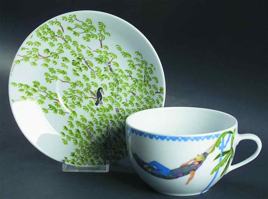 Caraibes Tropical Island Breakfast Cup & Saucer Set by Philippe Deshoulieres-1