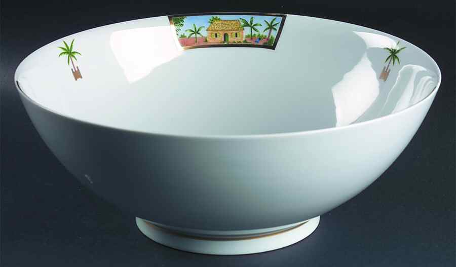 Caraibes Tropical Island 11" Large Salad Serving Bowl by Philippe Deshoulieres-1