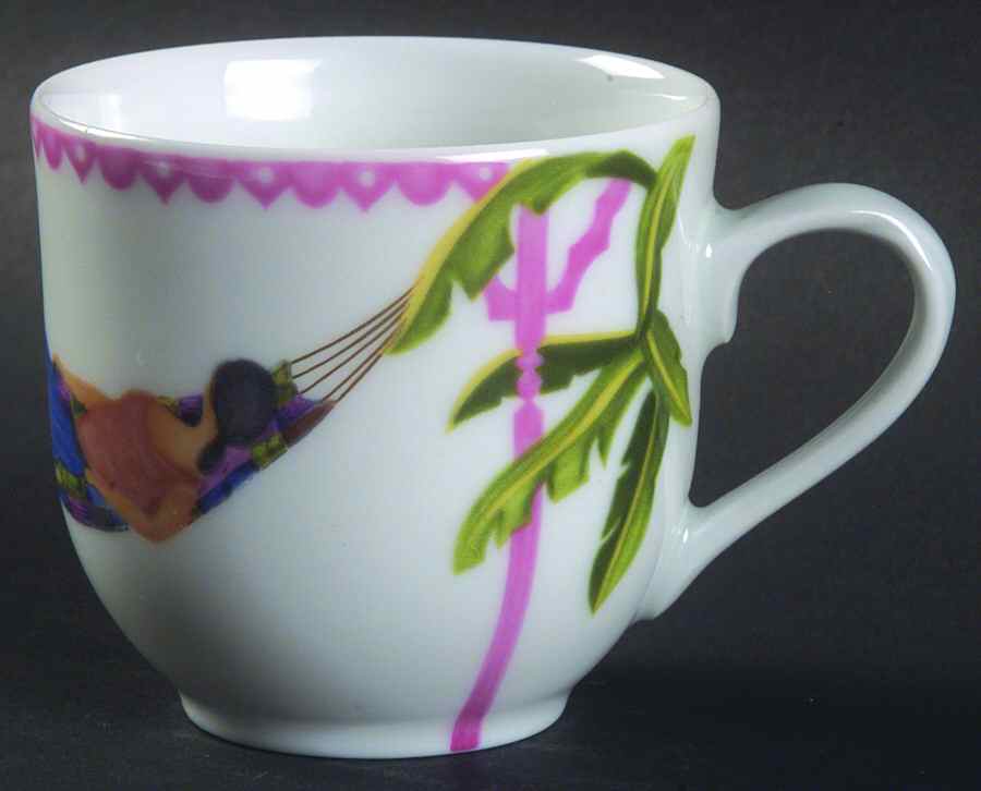 Caraibes Tropical Island Flat Demitasse Cup by Philippe Deshoulieres-1