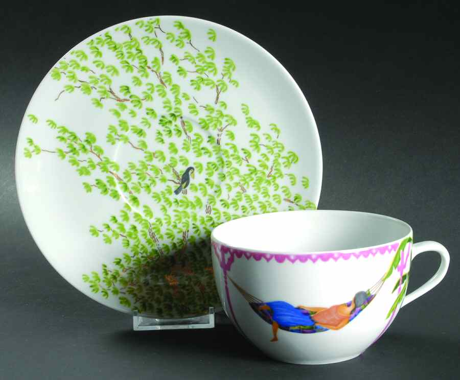 Caraibes Tropical Island Breakfast Cup & Saucer Set by Philippe Deshoulieres-1