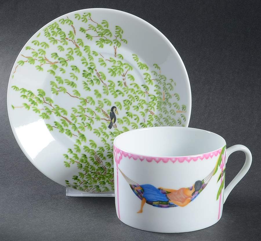 Caraibes Tropical Island Breakfast Cup & Saucer Set by Philippe Deshoulieres-1