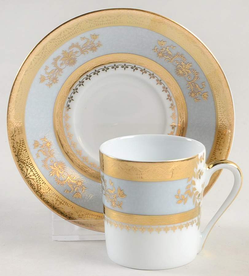 Orsay Powder Blue Flat Demitasse Cup & Saucer Set by Philippe Deshoulieres-1