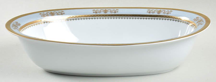 Orsay Powder Blue 10" Oval Vegetable Bowl by Philippe Deshoulieres-1