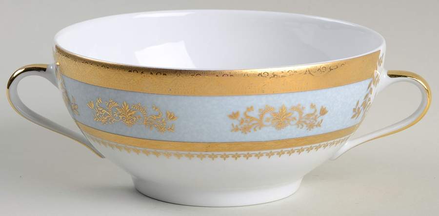 Orsay Powder Blue Flat Cream Soup Bowl by Philippe Deshoulieres-1