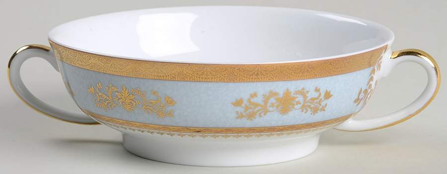 Orsay Powder Blue Flat Cream Soup Bowl by Philippe Deshoulieres-1