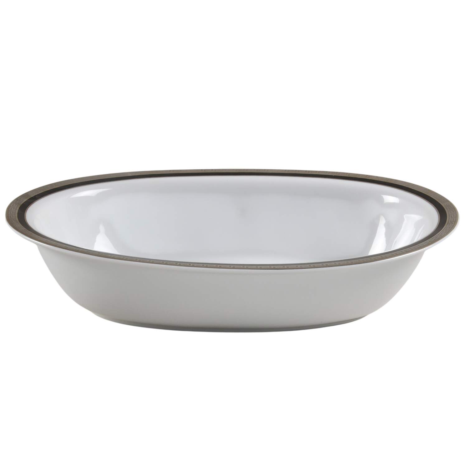 Athos Black 10" Oval Vegetable Bowl by Philippe Deshoulieres-1