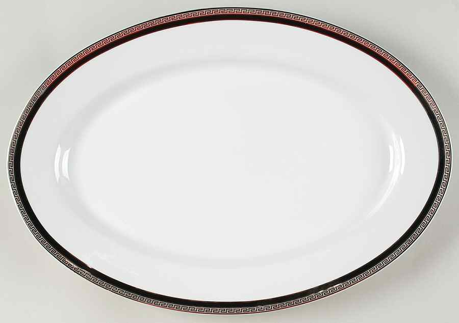 Athos Black 16" Oval Serving Platter by Philippe Deshoulieres-1