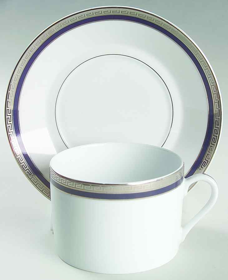 Athos Blue Breakfast Cup & Saucer Set by Philippe Deshoulieres-1