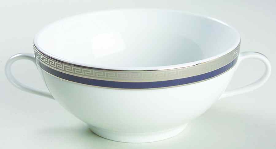 Athos Blue Flat Cream Soup Bowl by Philippe Deshoulieres-1