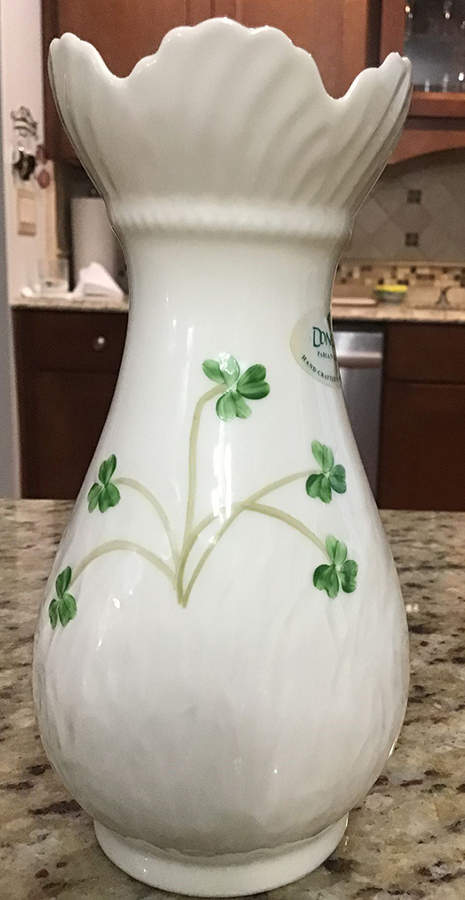 Shamrock (Embossed) 6" Vase by Donegal Parian-1