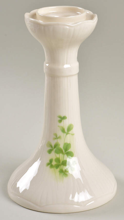 Shamrock (Embossed) 6" Candlestick by Donegal Parian-1