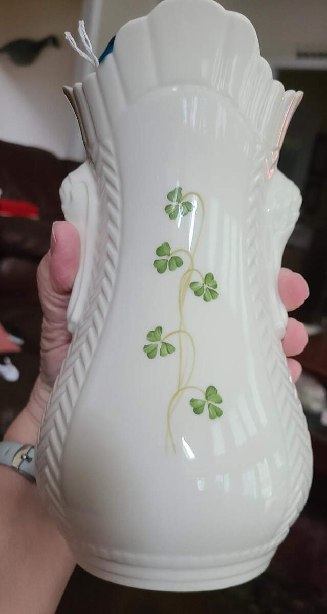 Shamrock (Embossed) 8" Vase by Donegal Parian-1