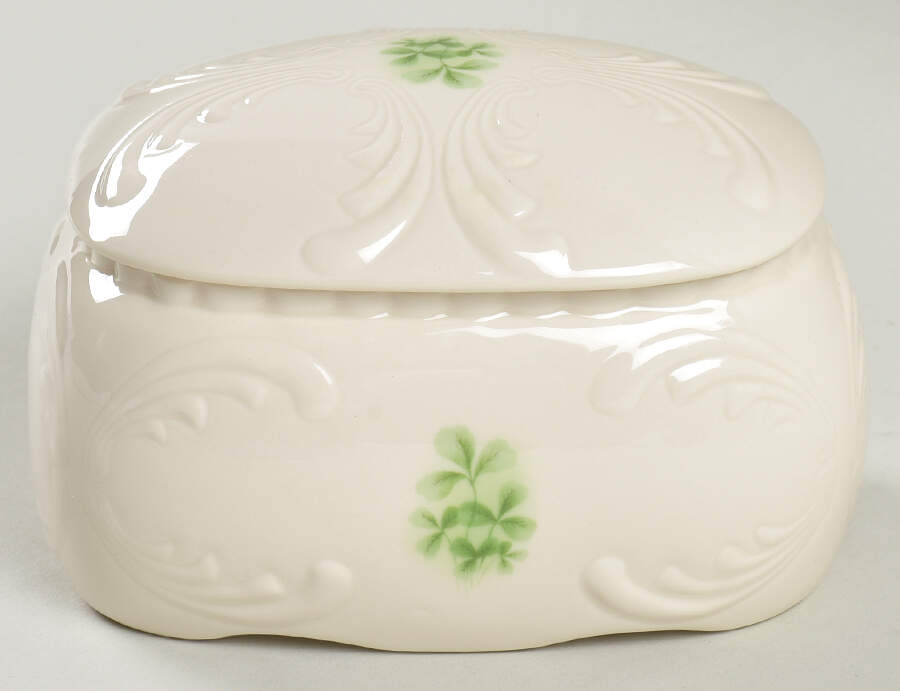 Shamrock (Embossed) Jewelry Box & Lid by Donegal Parian-1