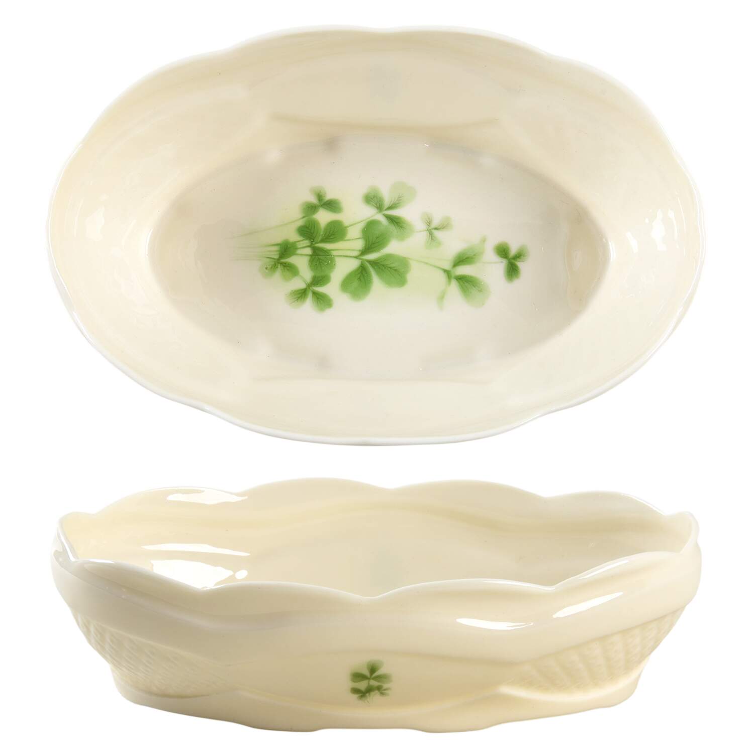 Shamrock (Embossed) Soap Dish by Donegal Parian-1