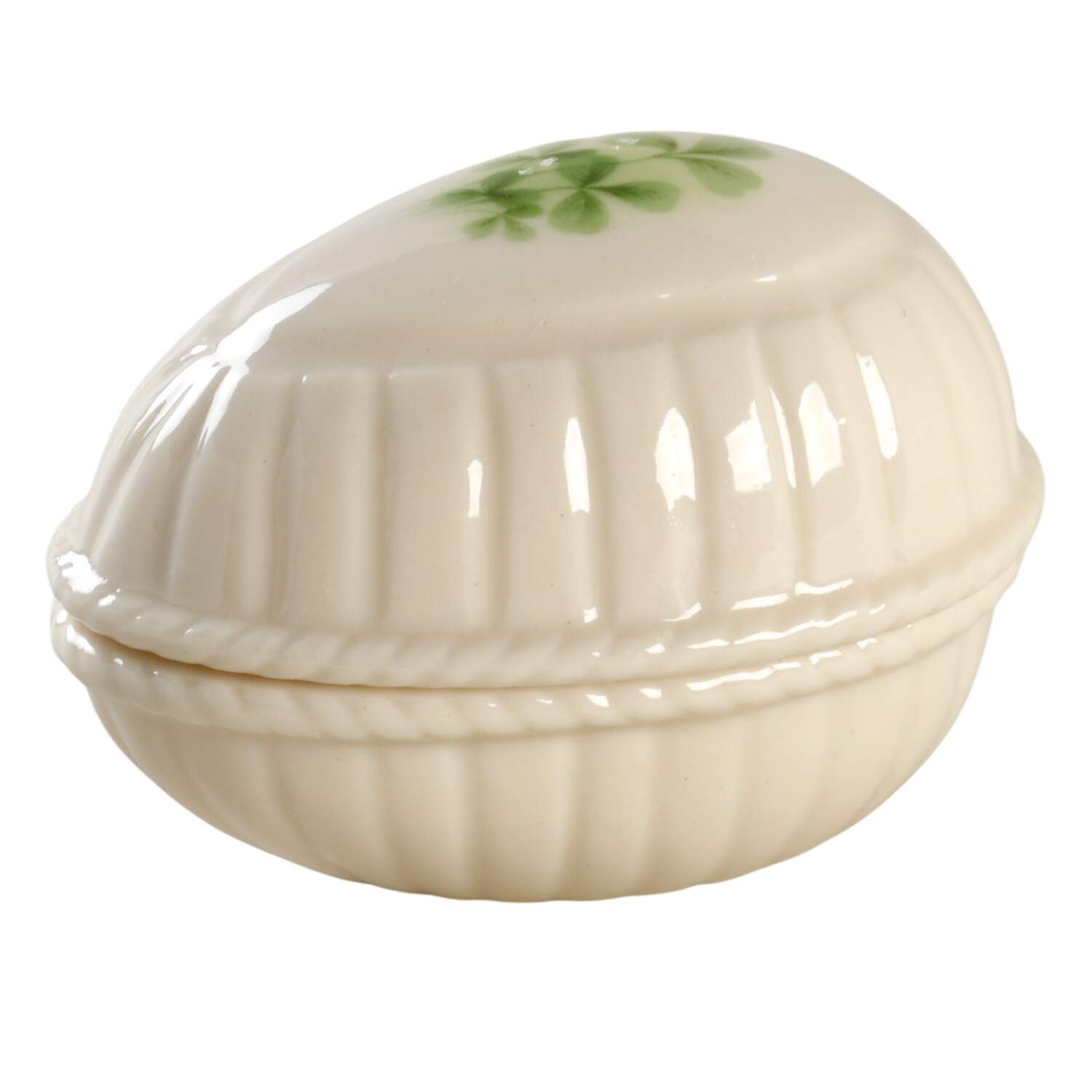 Shamrock (Embossed) Small Egg Box & Lid by Donegal Parian-1