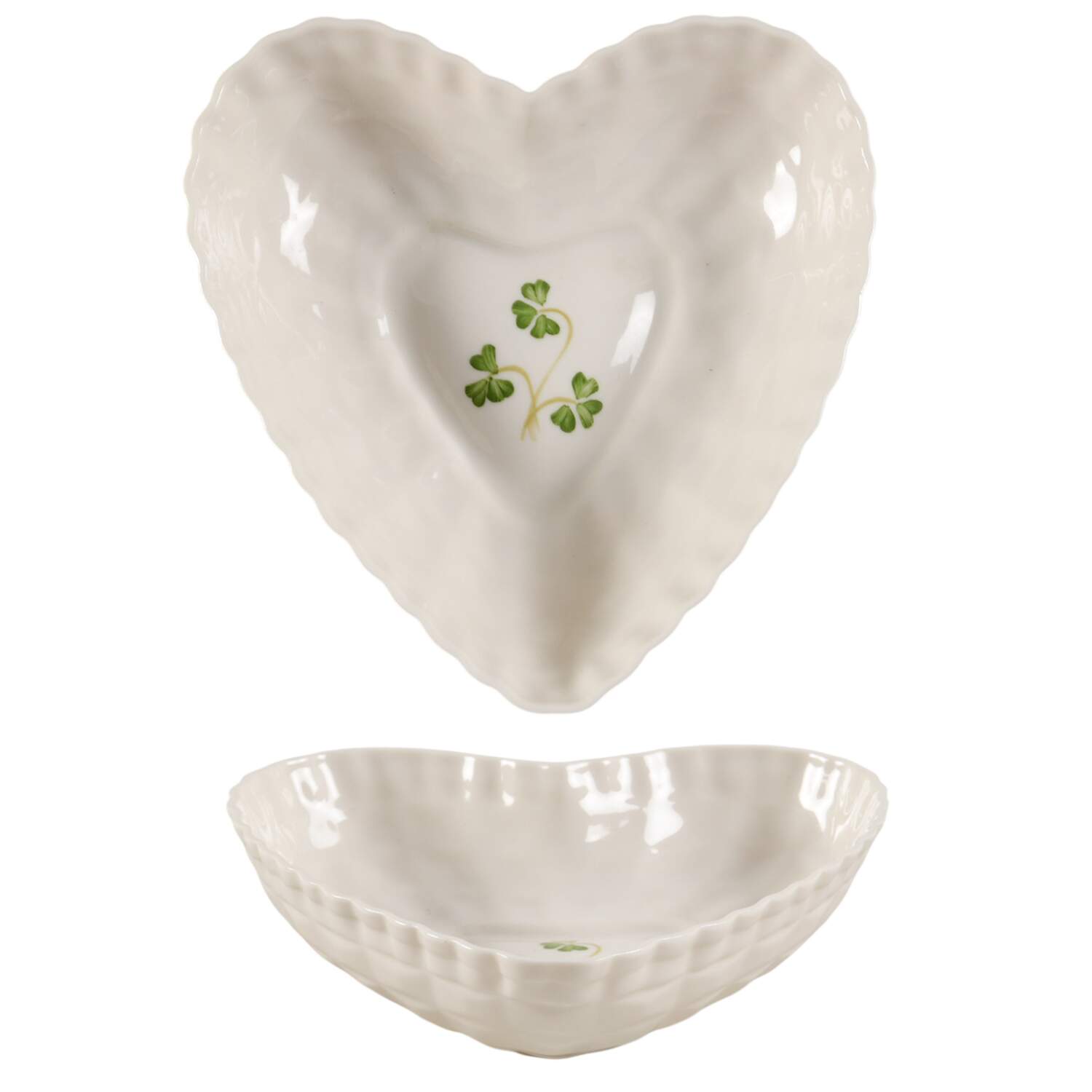 Shamrock (Embossed) Heart Shaped Bowl by Donegal Parian-1