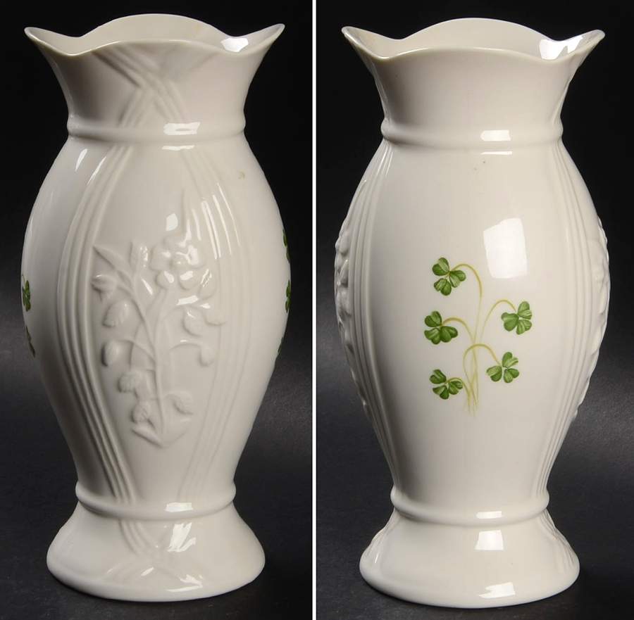 Shamrock (Embossed) 7" Vase by Donegal Parian-1
