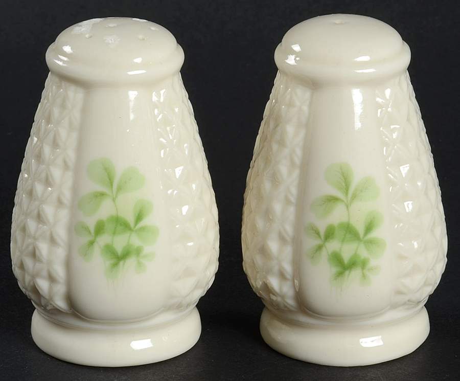Shamrock (Embossed) Salt & Pepper Set by Donegal Parian-1