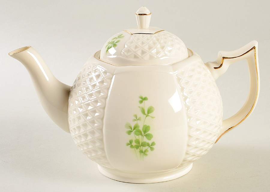 Shamrock (Embossed) Teapot & Lid by Donegal Parian-1