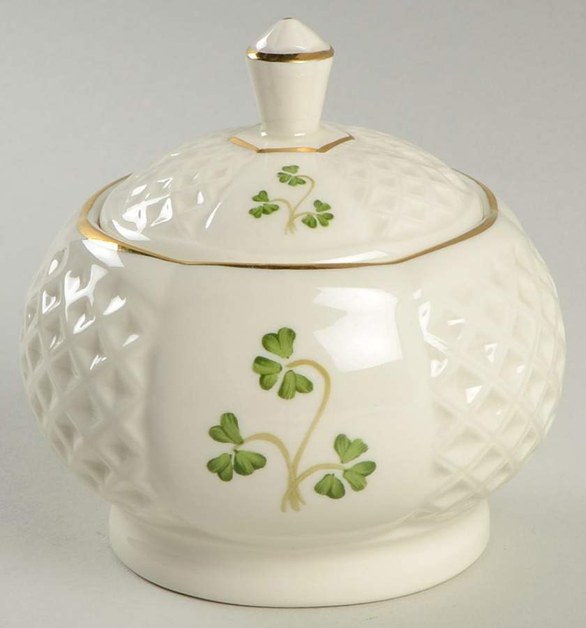 Shamrock (Embossed) Sugar Bowl & Lid by Donegal Parian-1