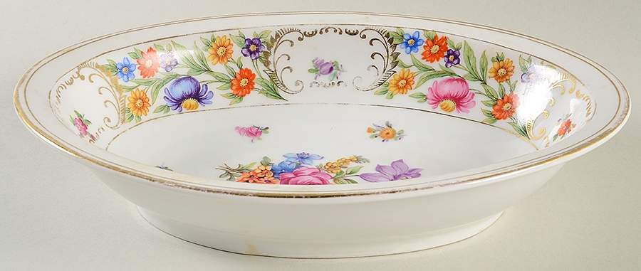 DRE17 9" Oval Vegetable Bowl by Dresden (German)-1