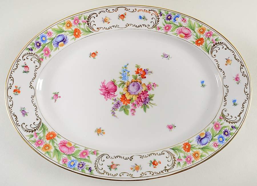 DRE17 15" Oval Serving Platter by Dresden (German)-1