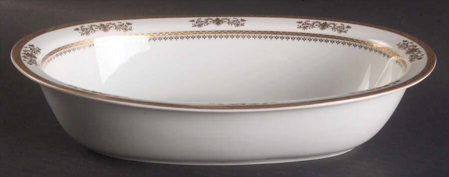 Orsay White 10" Oval Vegetable Bowl by Philippe Deshoulieres-1