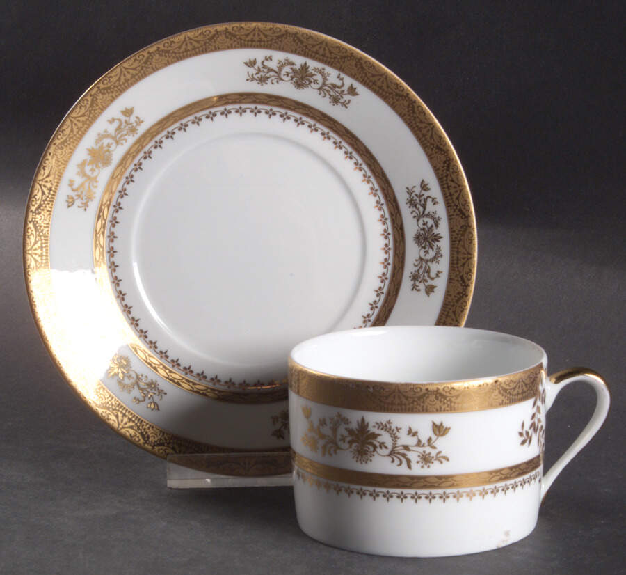 Orsay White Flat Cup & Saucer Set by Philippe Deshoulieres-1