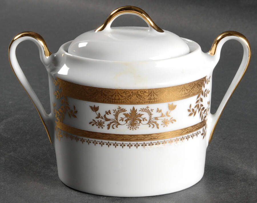 Orsay White Sugar Bowl & Lid by Philippe Deshoulieres-1