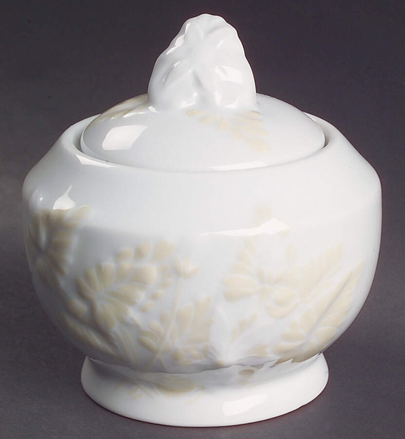 Promenade Tan (Ivoire) Sugar Bowl & Lid by Philippe Deshoulieres-1