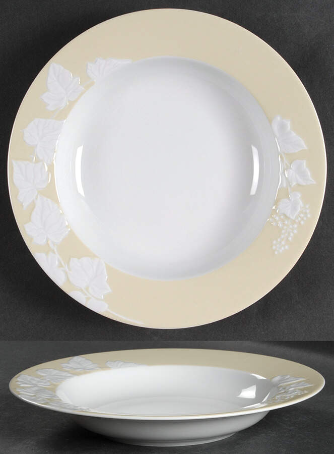 Promenade Tan (Ivoire) Rim Soup Bowl by Philippe Deshoulieres-1