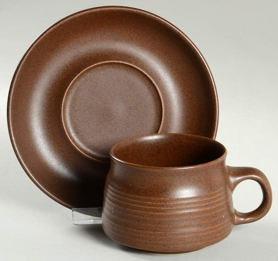 Arabesque Flat Cup & Saucer Set by Denby-Langley-1